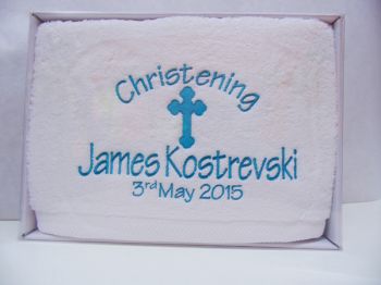 CHRISTENING CROSS TOWEL